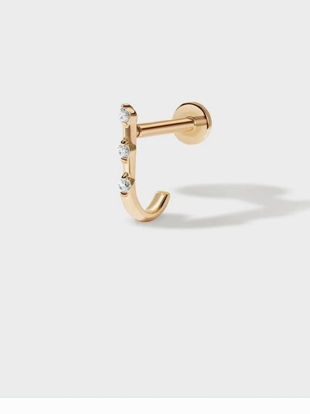 Gold Curved Labret Studs